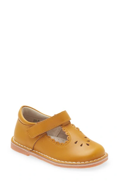 L'amour Kids' Angie Scalloped T-strap Mary Jane In Mustard