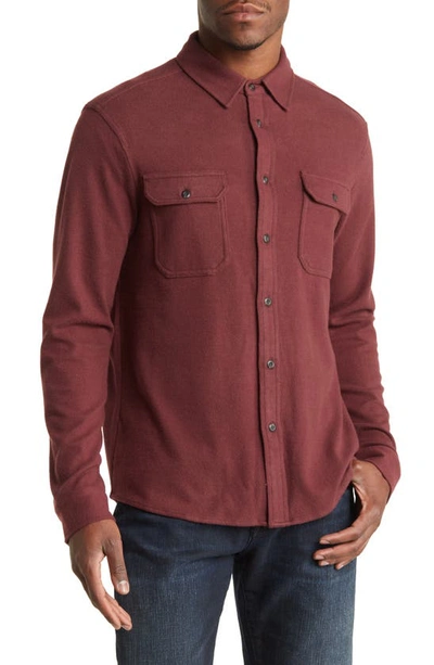 7 Diamonds Generations Stretch Twill Button-up Shirt In Burgundy