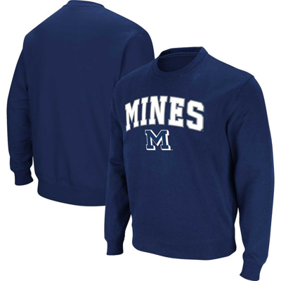 Colosseum Navy Colorado School Of Mines Orediggers Arch Over Logo Pullover Sweatshirt