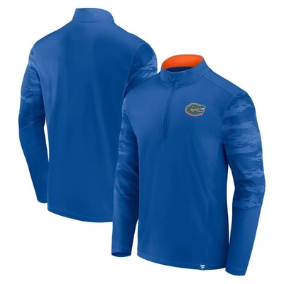 Fanatics Branded Royal Florida Gators Ringer Quarter-zip Top