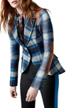 Smythe Rifle-patch Equestrian With Rectangle Patch In Cobalt Plaid