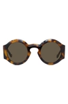 Loewe Chunky Anagram 49mm Small Round Sunglasses In Dark Havana / Brown