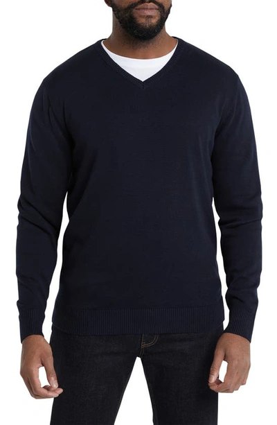 Johnny Bigg Essential V-neck Sweater In Navy