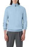 BUGATCHI COTTON & CASHMERE QUARTER ZIP SWEATER