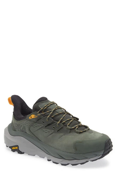 Hoka Men's Kaha 2 Low Top Gtx Hiking Sneakers In Thyme/radiant Yellow