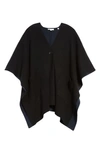 Vince Wool & Cashmere Cape In Black/ Navy