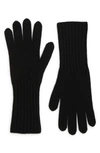 Vince Boiled Cashmere Gloves In Black 1