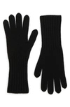 Vince Boiled Cashmere Gloves In Blk