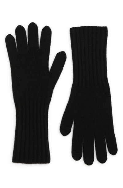 Vince Boiled Cashmere Gloves In Black 1