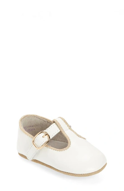 L'amour Kids' Evie T-strap Crib Shoe In White