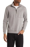 Billy Reid Quilted Half Zip Pullover In Medium Grey