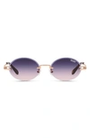 Quay Literally Obsessed 41mm Oval Sunglasses In Rose,navy Pink