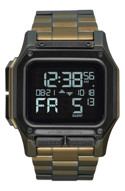 Nixon Regulus Digital Bracelet Watch, 46mm In Surplus / Black
