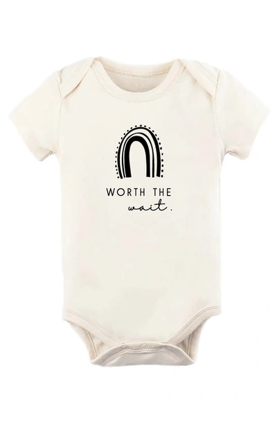 Tenth & Pine Babies' Worth The Wait Rainbow Organic Cotton Bodysuit In Natural