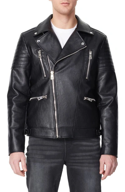 Elevenparis Faux Leather Biker Jacket In Black