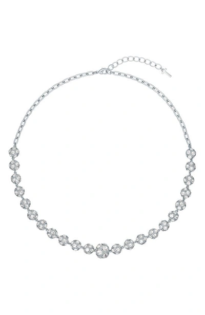 Ted Baker Raegany Razzle Dazzle Crystal Ball Pavé Necklace In Silver Tone Clear Crystal