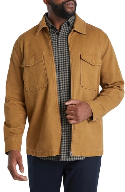 Johnny Bigg Brampton Cotton Shacket In Camel