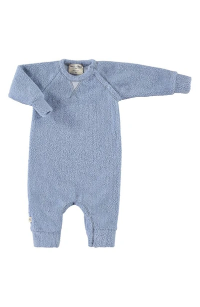 Paigelauren Babies' Organic Cotton Blend Fleece Romper In Blue