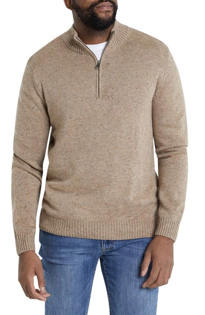 Johnny Bigg George Half Zip Pullover Sweater In Brown