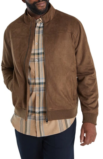 Johnny Bigg Ashford Faux Suede Bomber Jacket In Brown