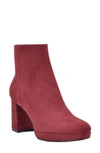 Calvin Klein Uda2 Womens Faux Suede Platform Heel Ankle Boots In Bordo Faux Suede