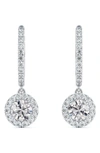 De Beers Forevermark Center Of My Universe Pave Diamond Huggies With Halo Diamond Drops In Platinum, 1.40 Ct. T. W. In 18k White Gold