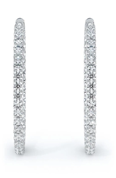 De Beers Forevermark Inside Outside Diamond Hoop Earrings In 18k White Gold
