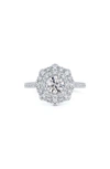 DE BEERS FOREVERMARK CENTER OF MY UNIVERSE® FLORAL HALO DIAMOND ENGAGEMENT RING