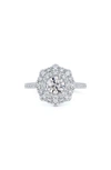 De Beers Forevermark Center Of My Universe Floral Halo Ring In 18k White Gold, 1.80 Ct. T. W. In 18k White Gold