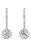 De Beers Forevermark Center Of My Universe Pave Diamond Huggies With Halo Diamond Drops In Platinum, 1.40 Ct. T. W. In 18k White Gold