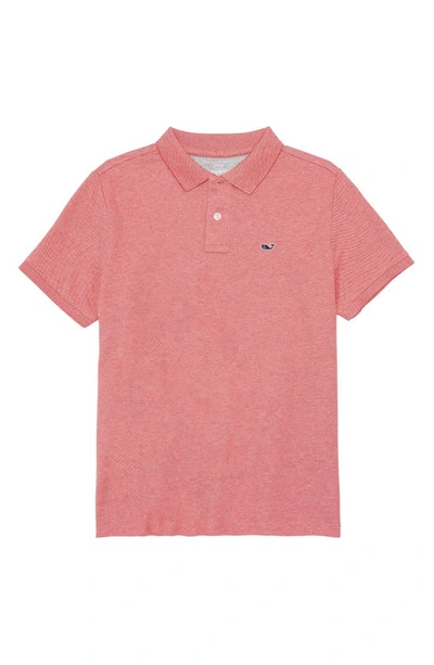 Vineyard Vines Kids' Edgartown Piqué Performance Polo In Lobster Reef