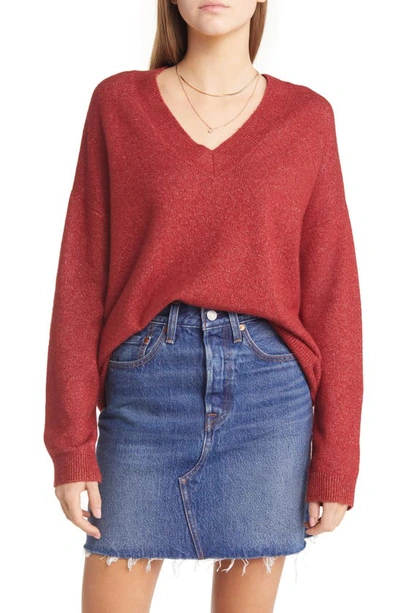 Treasure & Bond V-neck Sweater In Red Sun