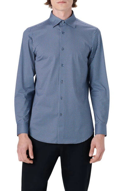 Bugatchi Ooohcotton® Abstract Print Button-up Shirt In Navy