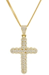 SAVVY CIE JEWELS PAVÉ CUBIC ZIRCONIA CROSS PENDANT NECKLACE