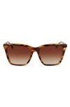 Longchamp Le Pliage 56mm Gradient Rectangular Sunglasses In Brown Horn