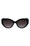 Longchamp Roseau 54mm Gradient Cat Eye Sunglasses In Black