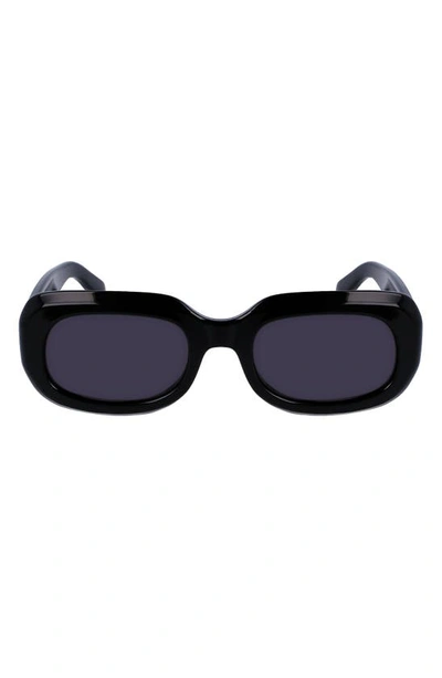 Longchamp Medallion 52mm Rectangular Sunglasses In Black
