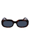 Longchamp Medallion 52mm Rectangular Sunglasses In Havana
