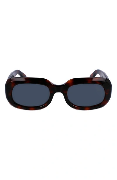 Longchamp Medallion 52mm Rectangular Sunglasses In Havana