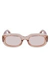 Longchamp Medallion 52mm Rectangular Sunglasses In Rose