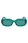 Longchamp Medallion 52mm Rectangular Sunglasses In Green