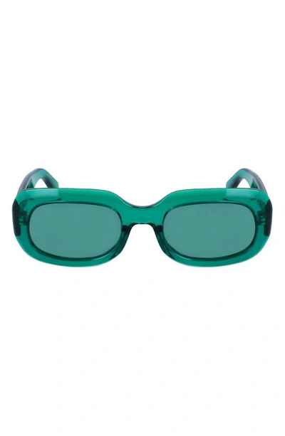 Longchamp Medallion 52mm Rectangular Sunglasses In Green