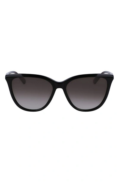 Longchamp Le Pliage 56mm Gradient Tea Cup Sunglasses In Black
