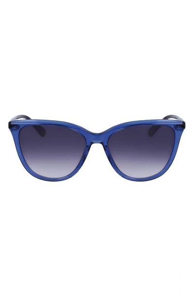 Longchamp Le Pliage 56mm Gradient Tea Cup Sunglasses In Blue