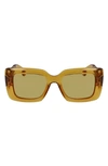 Lanvin Babe 52mm Square Sunglasses In Honey