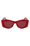 Lanvin Mother & Child 52mm Butterfly Sunglasses In Red