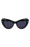 Lanvin Daisy 50mm Cat Eye Sunglasses In Dark Grey