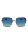 Lanvin Babe 59mm Gradient Square Sunglasses In Gold/ Gradient Blue Green