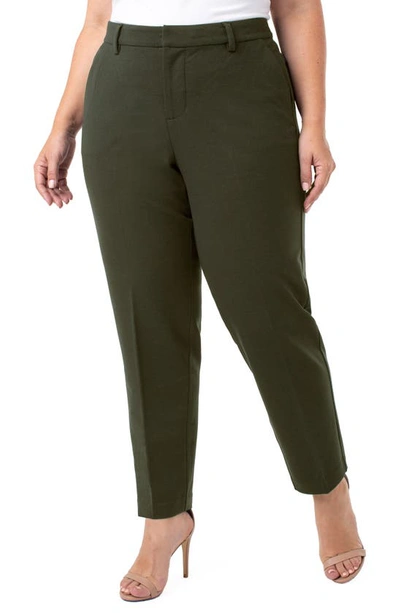 Liverpool Kelsey Ponte Knit Trousers In Olive Branch