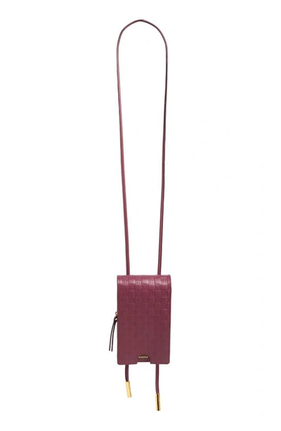 Ashya Heritage Checker Bolo Crossbody Bag In Viola